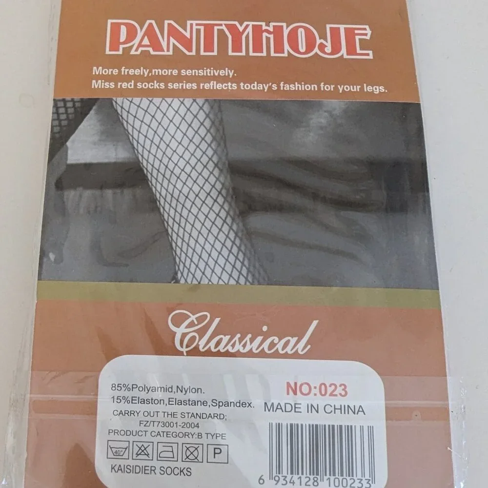 White Fishnet Pantyhose Socks - One Size Fits Most - Picture 2 of 2